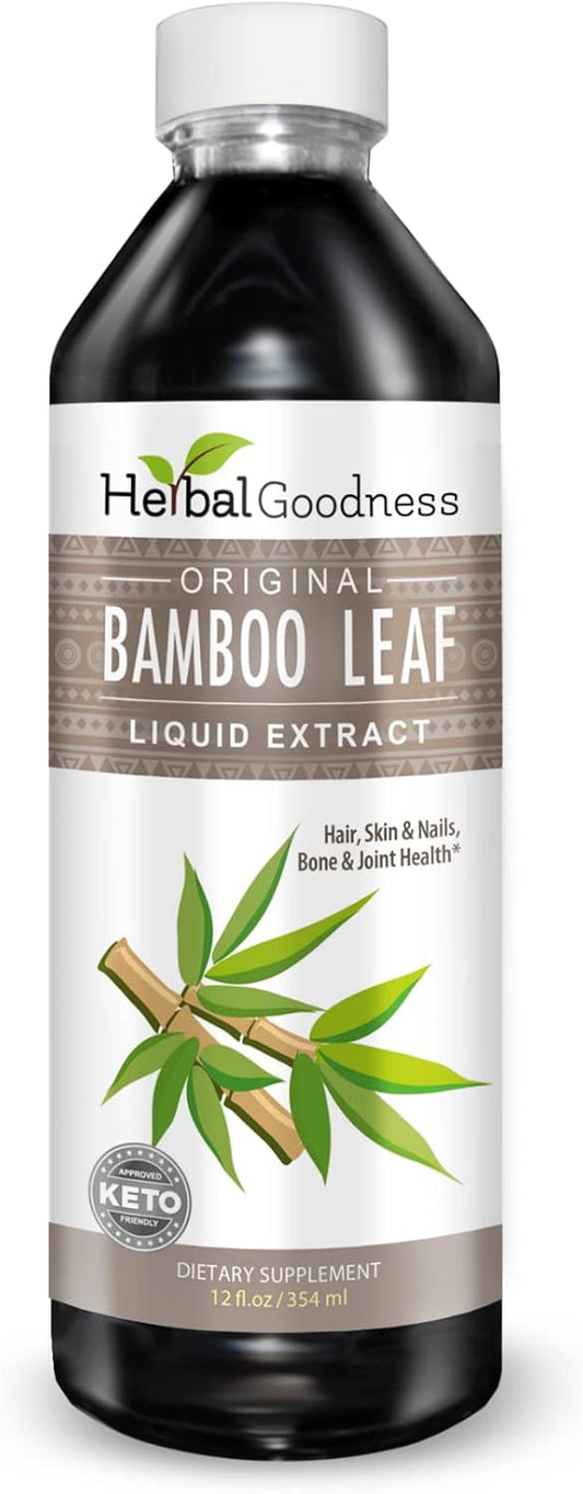 Herbal Papaya Bamboo Silica Supplements Organic Extract 12oz - Liquid Silica with Organic Hair, Skin and Nails Vitamins As Well As Bone and Joint Support