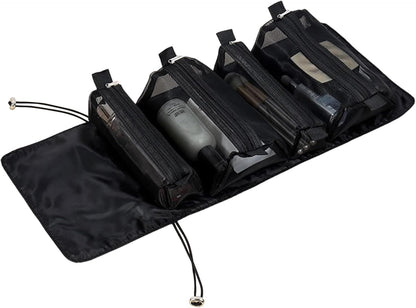Roll up Travel Bag for Toiletries | Travel Makeup Organizer,Packing Organizers, Foldable Toiletries Case Cosmetic Container for Vacation Business Trips