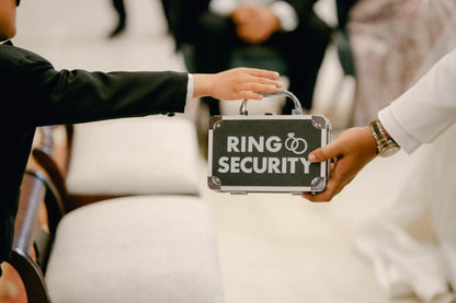 THE RING LEGEND Ring Security Ring Bearer Briefcase with Padded Slits to Hold Rings - Ring Bearer Gifts - Wedding Ring Security Case for Kids - Special Agent Ring Bearer Box Boys Security