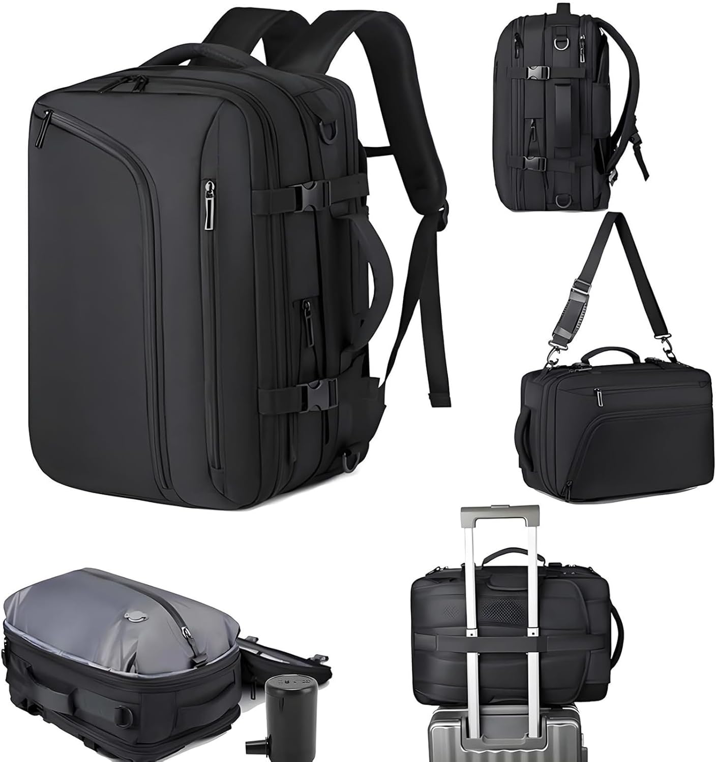 Vacuum Backpack Travel, Compression Packing Cubes, Waterproof Carry on Pack with Expandable and Waterproof Design or Long Term Clothing Storage and Business Trip