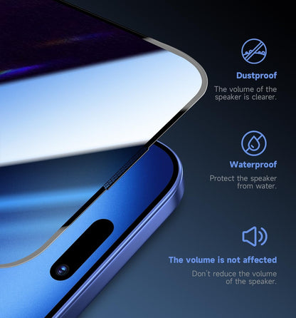 MAGIC JOHN 2 Pack for iPhone 16 (6.1) inch Privacy Tempered Glass Screen Protector, Auto Dust-Elimination, Bubble Free, Easy Installation