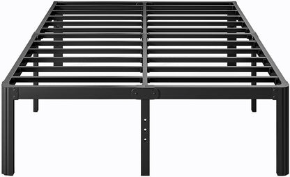 LAKKURI 18 Inch High Cal King Bed Frame No Box Spring Needed, Platform Metal California King Bed Frame, Easy Assembly, Noise Free, Heavy Duty, Black