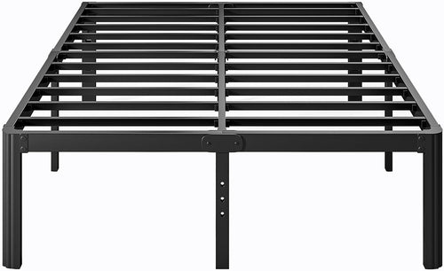 LAKKURI 18 Inch High Cal King Bed Frame No Box Spring Needed, Platform Metal California King Bed Frame, Easy Assembly, Noise Free, Heavy Duty, Black