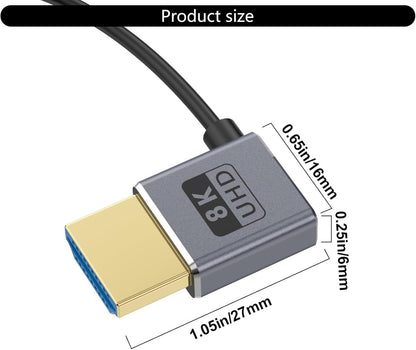 XEGZLH 2.1 Version Coiled Video Cord 8K@60Hz Extension Cable 48Gbps for 1080p Video Streaming Line Extension Line