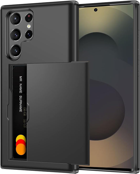 for Samsung Galaxy S25 Ultra Case Wallet, Built-in Card Holder (2 Cards) Military Grade Protection, Raised Edges Protect Screen, Shockproof Slim Case for Samsung Galaxy S25 Ultra 6.9"