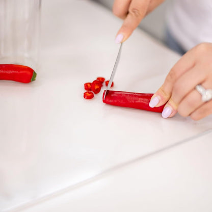 Little Storage Co. Acrylic Cutting Board with Lip for Kitchen, Non-Slip Clear Chopping Board for Countertop Protector, Transparent Large Kitchen Tools & Gadgets - 50cm x 40cm
