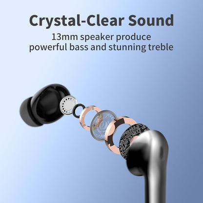 TAGRY Bluetooth Headphones True Wireless Earbuds 60H Playback LED Power Display Earphones with Wireless Charging Case IPX5 Waterproof in-Ear Earbuds with Mic for TV Smart Phone Laptop Computer Sports