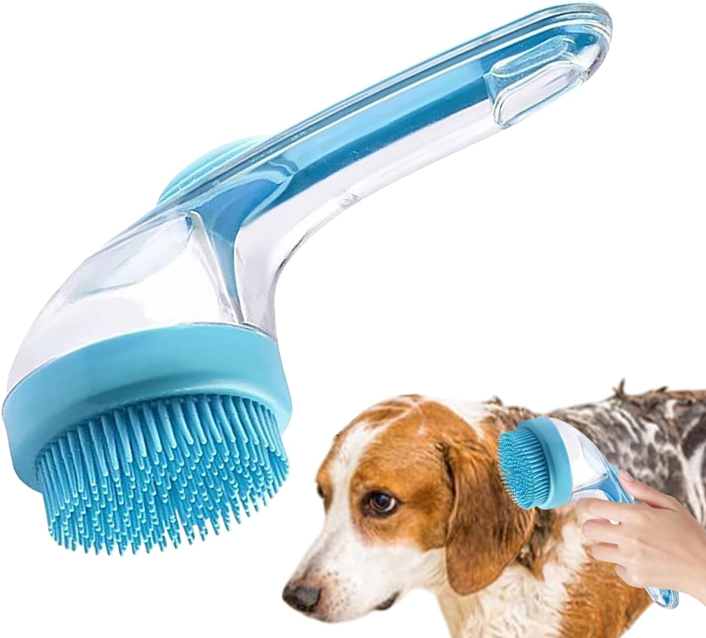 Dog Bath Brush, Pet Toilet Massaggio, Portatile Silicone Bristles, Ergonomic Handle Scrubber, Massaggio profondo di pulizia, per interni, Outdoor Bathing, Shower, Spa, Gatti, Kittens