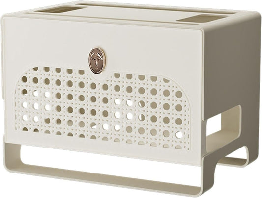YWJLQH Sleek Cable Management Box for Tidy Workspace Organization, White
