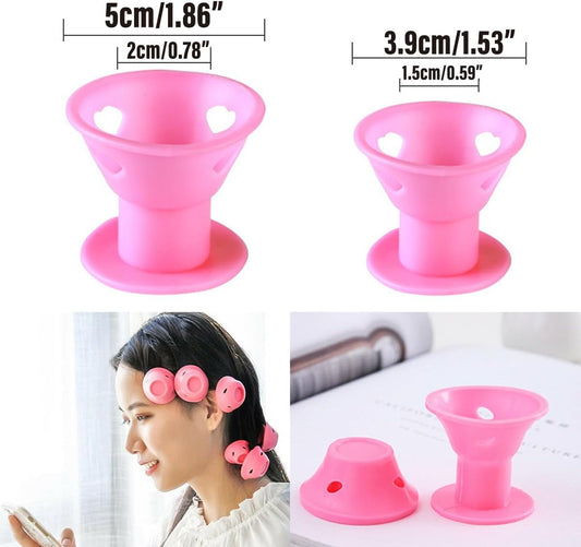 10PCS No Heat Hair Curlers Clip DIY Magic Silicone Soft Rollers Care Heatless, Two Sizes, Easy to Use - Perfect for Loose Waves & Spiral Ringlets