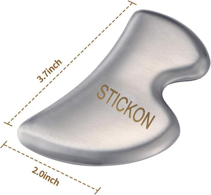 JustSun Gua Sha Stainless Steel Massage Instrument IASTM Tools for Soft Tissue Mobilization and Muscle Pain Reduction (Style 024)