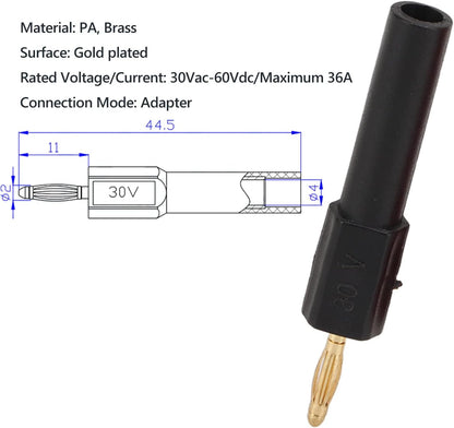 5 Set Banana Plug Adapter Banana Plugs for Speaker 2 mm Male to 4 mm Female Red Black Banana Connector Adapter for Electronic Instruments
