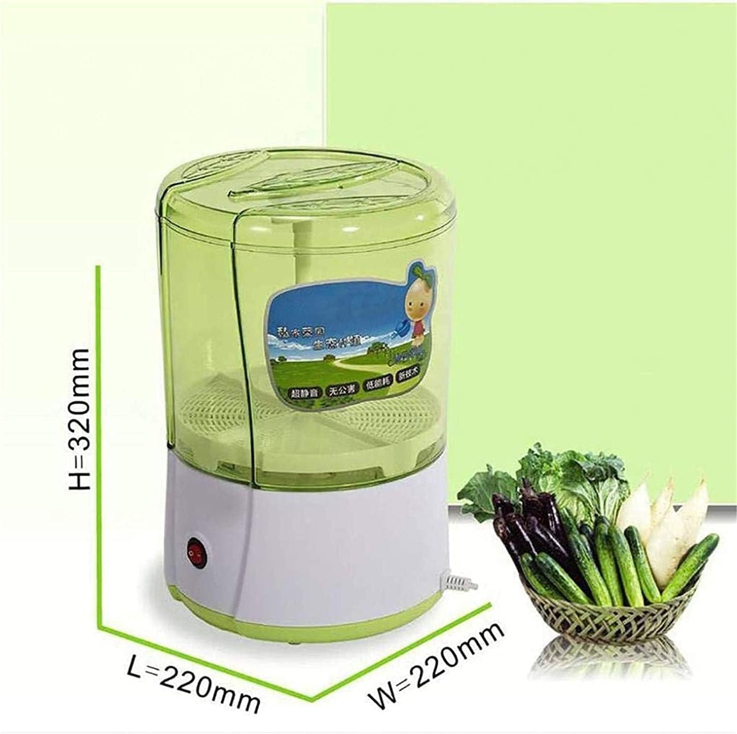 ABNNHK Macchina Automatica per germogli di soia, Produttore di germogli di soia, Secchio per la Coltivazione di piantine di Verdure Verdi, germogli
