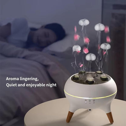 Jellyfel Diffuser, Jellyfel Lamp Diffuser, 2-in-1 Ultrasonic Aromatherapy Diffuser & Jellyfish Mist Humidifier with 7-Color LED Light, Dual Mist Modes, Remote Control & Timer, 250ml Water Tank (White)