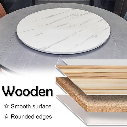 50/60/80cm Lazy Susan Turntable for Dining Table Large Tabletop Serving Plate Heavy Duty Rotating Tray with Silent Bearing(White,90cm/36)