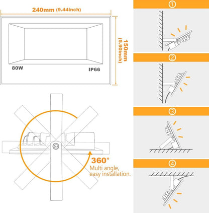 MELPO LED Flood Light Outdoor 800W Equivalent 8000LM Smart RGB Landscape Lighting with APP Control, DIY Scenes - Timing - Warm White 2700K - Color Changing Uplight, IP66 Waterproof US Plug (2Pack)