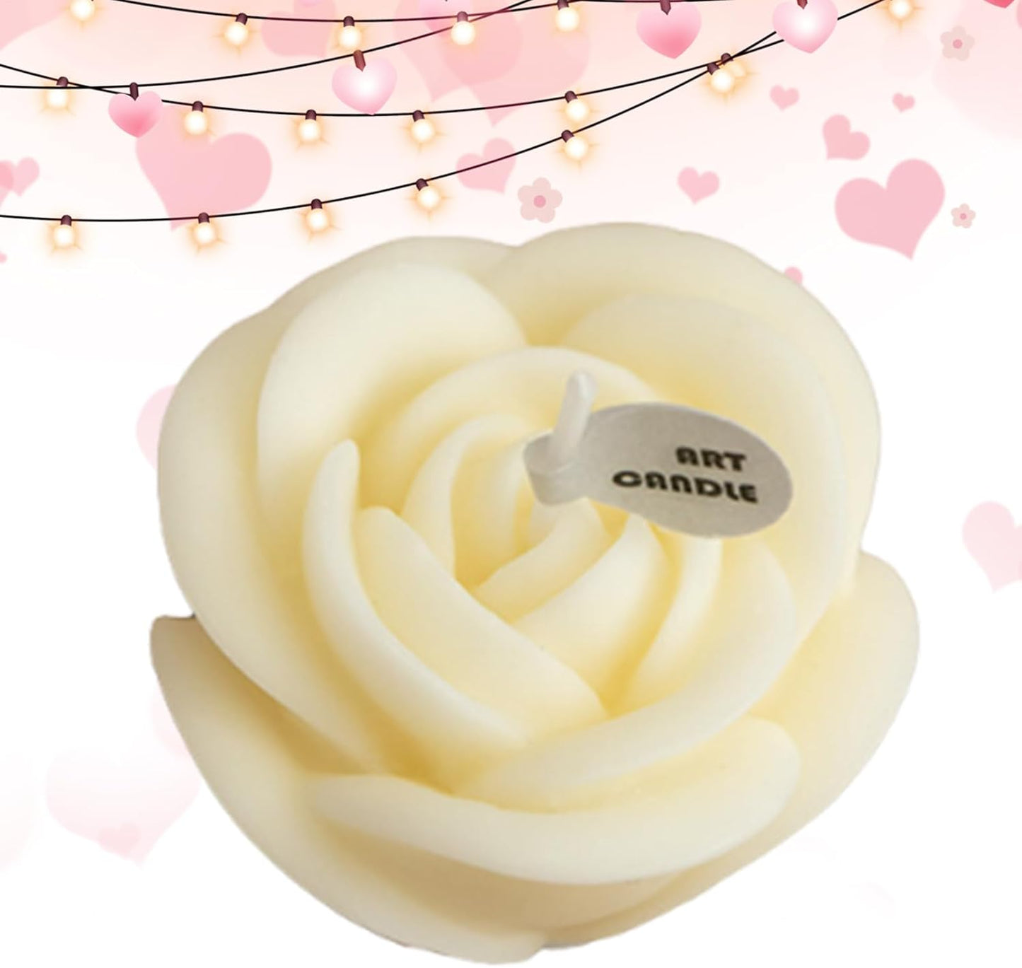 Romantic Ambience Rose Candles - Flower-Shaped Candles, Flower Candle, Artificial Flower Tea Light Candles, Rose Candle, Long Lasting Scented Soy Wax Candle for Valentine's Day, Home Decor