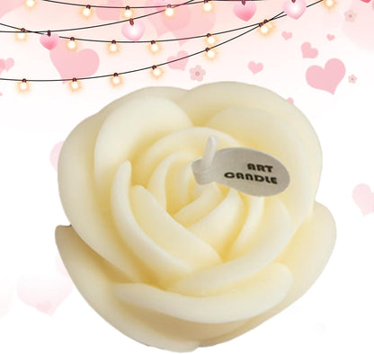 Romantic Ambience Rose Candles - Flower-Shaped Candles, Flower Candle, Artificial Flower Tea Light Candles, Rose Candle, Long Lasting Scented Soy Wax Candle for Valentine's Day, Home Decor