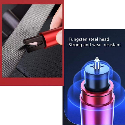 HHXS 2 Pack Car Safety Hammer Emergency Escape Tool One Second Window Breaker Seatbelt Cutter Glass Life-Saving Artifact-Red+Black