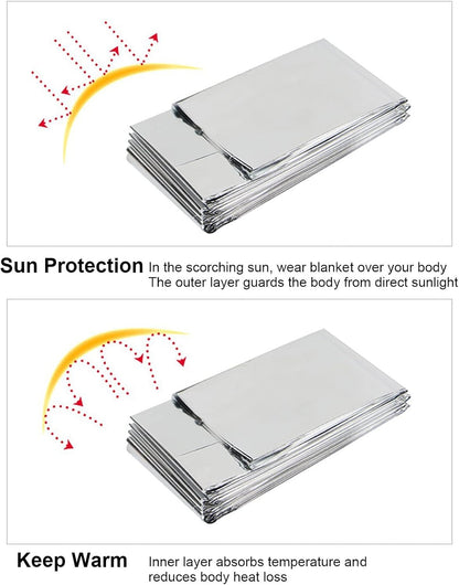 Easy to Install Emergency Blanket Tent, Portable Thermal Survival Shelter for Running Camping, Compact Reusable Tent