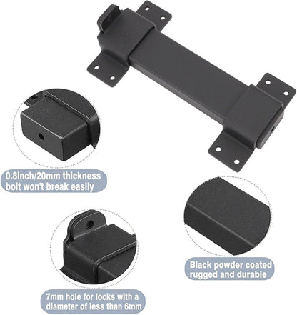 Slide Gate Duty Carbon Acciaio con Foro Non Lucchetto per Porta della Stalla, Recinzione e Sicurezza S
