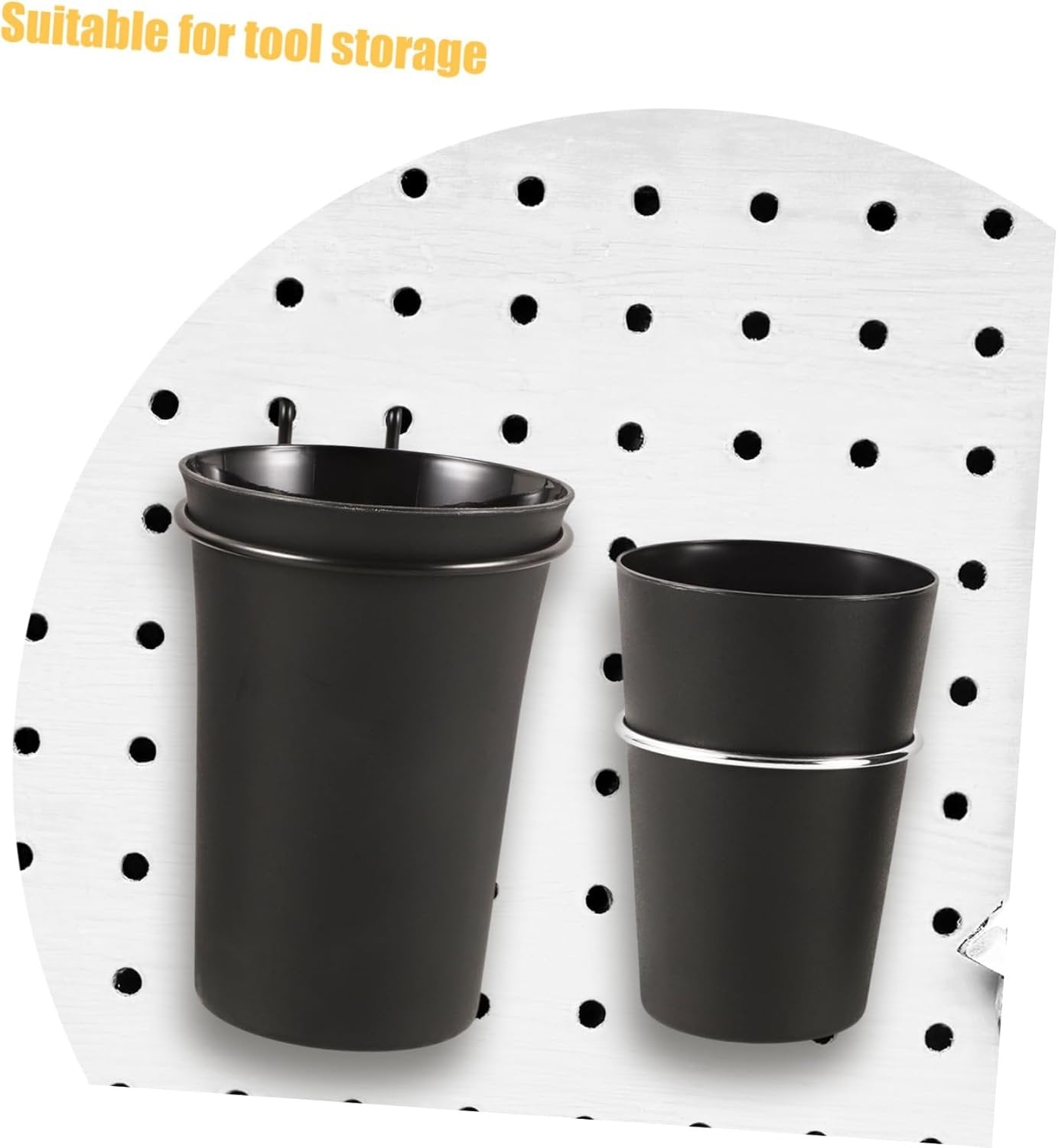DIYEAH 2pcs Pegboard Organizer with Strong Bracket Design for Tool Storage Easy Install Wall Mount Drill Organizer Includes Cup Holders for Workspace Organization