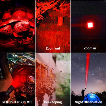 Red Tactical Flashlight Rechargeable - 1800K Warm Light for Eye Care, Photography Fill, 4 in 1 White and Yellow Light, Amber Lamp, Red Light, Night Observation