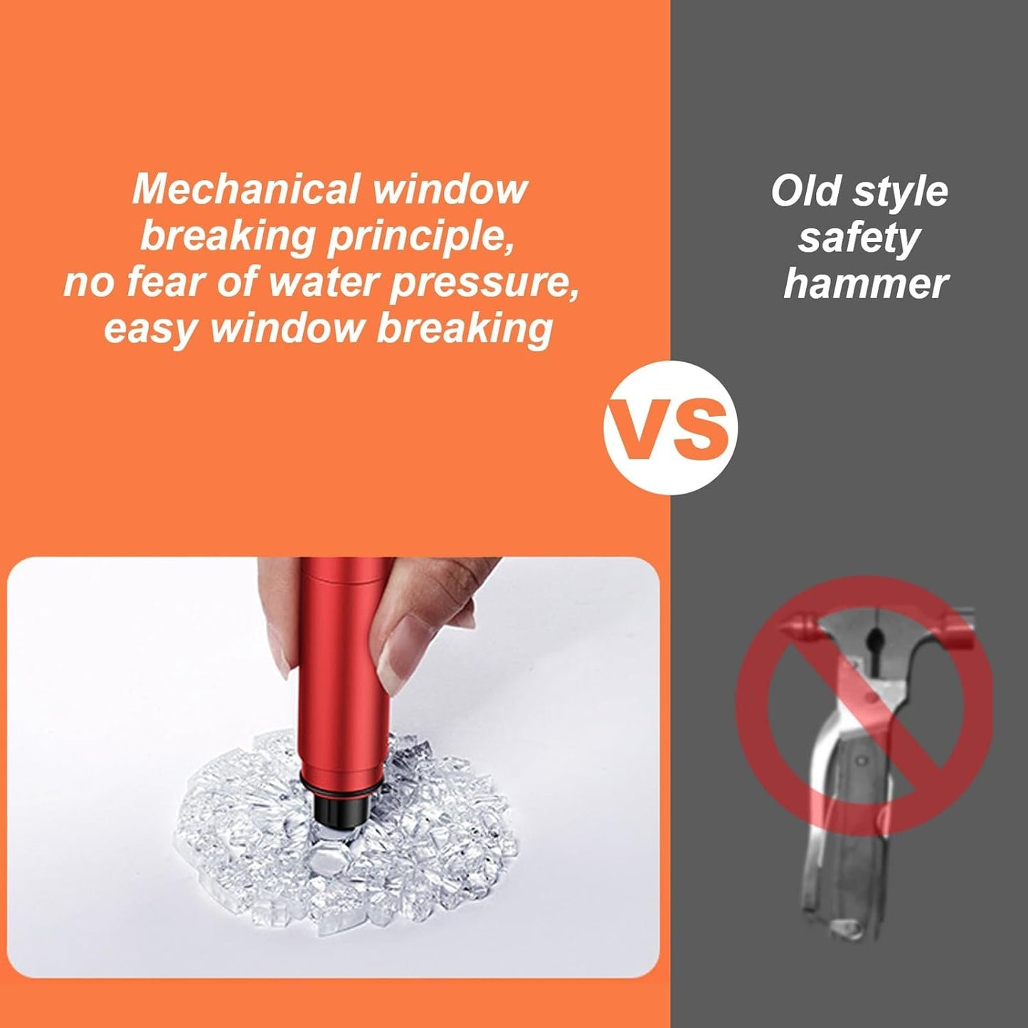 2 Pack Car Safety Hammer, Emergency Escape Tool One Second Window Breaker, Cutter Car Glass Breaker Life-Saving Emergency Artifact