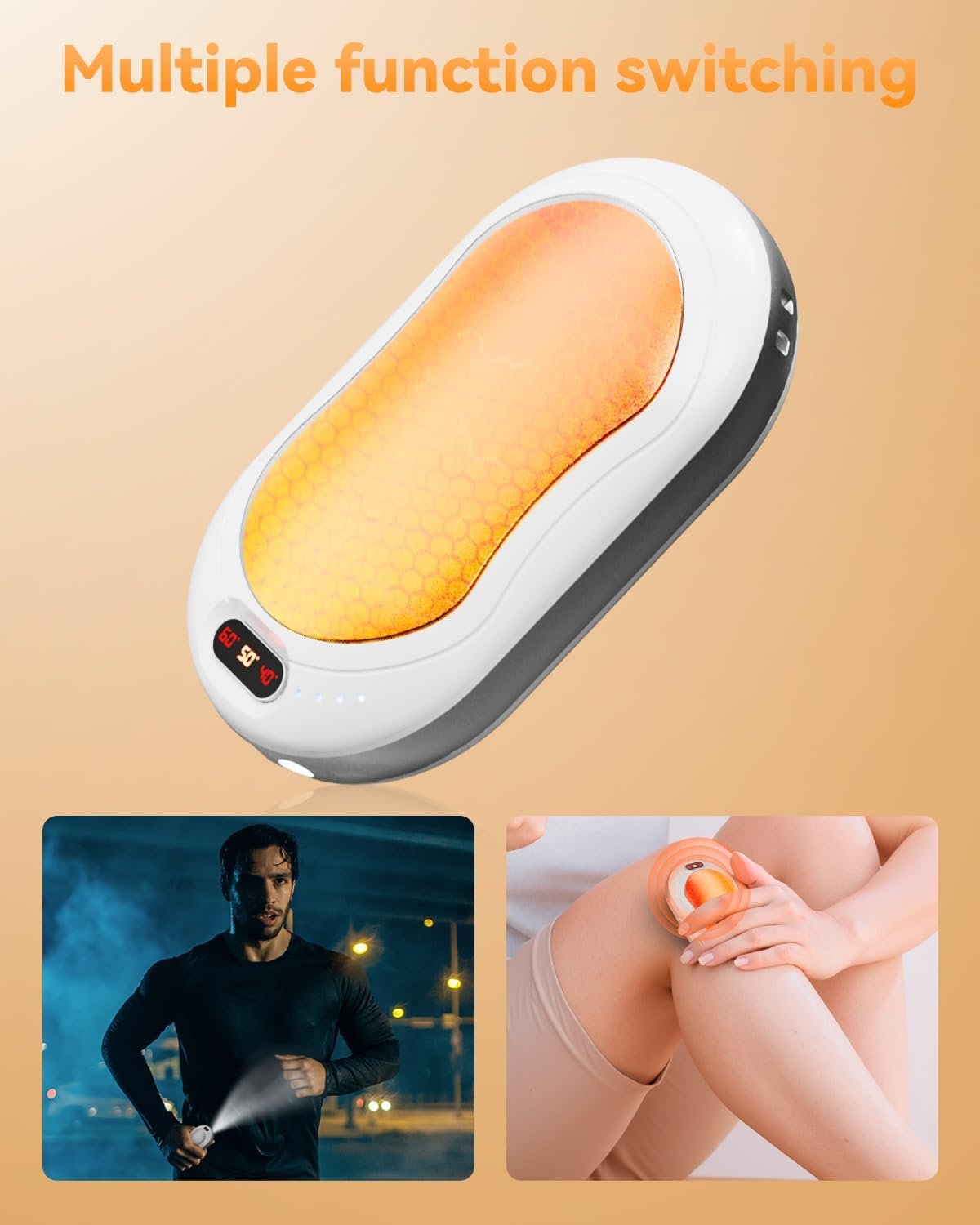 HEY BANK Hand Warmers Rechargeable - 10000mAh Double-Side Electric Hand Warmer, Fast Heating Reuseable Handwarmer, 3-Settings Pocket Heater, Travel Essentials, Gifts for Women Men, Outdoor, Camping