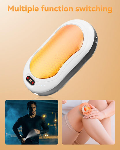 HEY BANK Hand Warmers Rechargeable - 10000mAh Double-Side Electric Hand Warmer, Fast Heating Reuseable Handwarmer, 3-Settings Pocket Heater, Travel Essentials, Gifts for Women Men, Outdoor, Camping