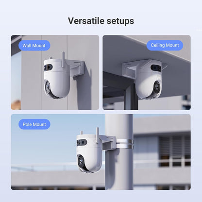 EZVIZ H9c 2K Dual-Lens Outdoor Security Camera, 360Â° PTZ WiFi Home Surveillance Camera, Human/Vehicle Detection, 40M Color Night Vision, Waterproof, Enhanced Dual Wi-Fi Antennas