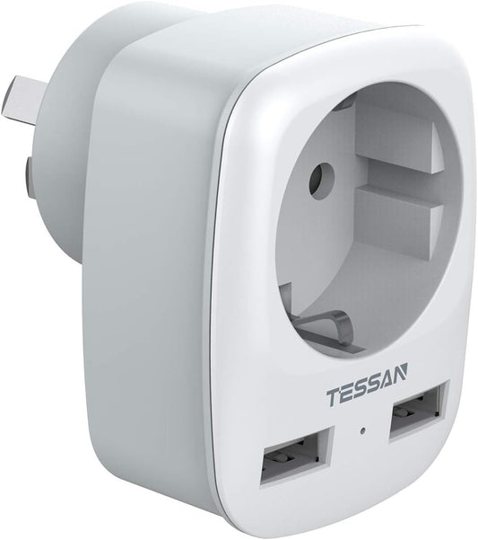 TESSAN Australia Travel Socket Adapter with 2 USB Travel Adapter for Australia China New Zealand Argentina