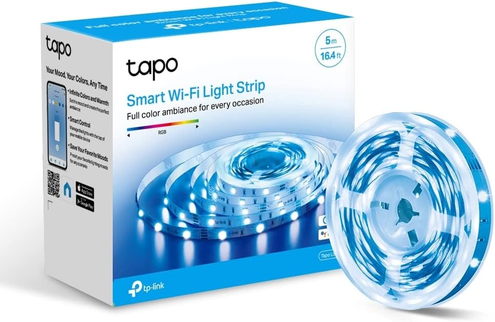 TP-Link Tapo Smart Wi-Fi LED Light Strip, 5 metres, Multicolour, Dimmable, Party Decoration, Schedule & Timer, Voice Control, Easy Setup & Use, Energy Saving, Away Mode, No Hub Required (Tapo L900-5)