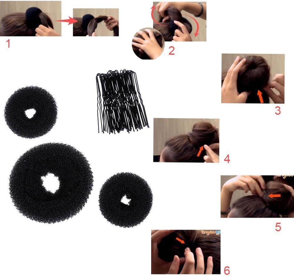 Lictin Hair Bun Hair Accessories – 70 Pieces, Hair Styling Set (Black)