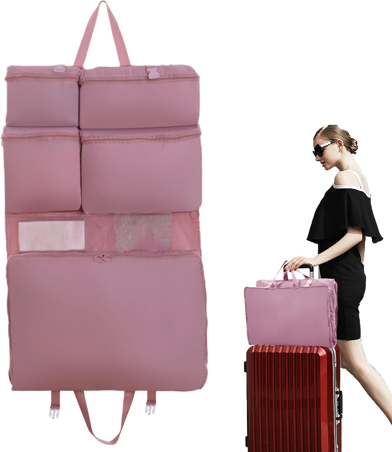 Foldable Suitcase Bag, Lightweight Luggage Organizer, Portable Compression Packing Bags, Ideal for Airplanes, Workout Gym, Toddler Gear, Clothing, Travel 28.74x17.32 Inch
