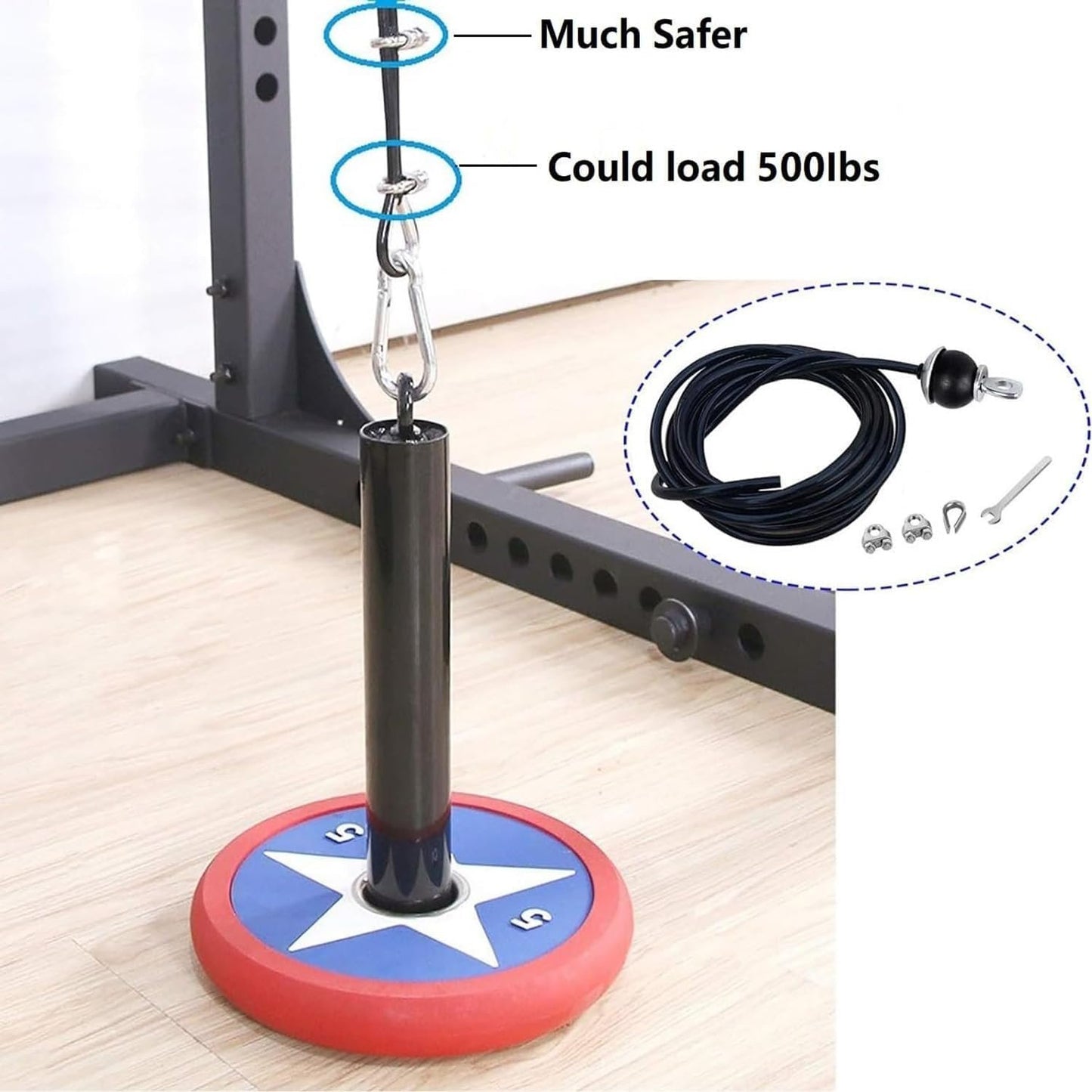 Fitness Pulley Cable 196 in, Adjustable Home Gym Cable Replacement, Heavy Duty Pulley Fitness Cable System, Steel Wire Rope for Cable Machine Accessories, Gym Equipment Fitness Exercise Attachment