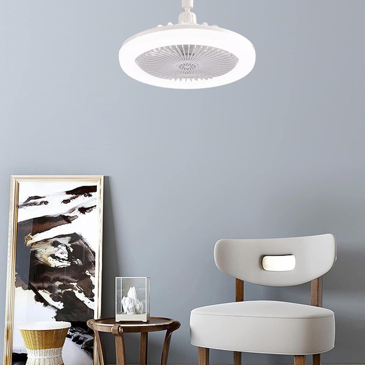 Cymwer Lampada della ventola di aromaterapia, luce del soffitto della ventola aroma con telecomando, a 3 velocità Dimmabile muto del vento Dimmabile for il dormitorio