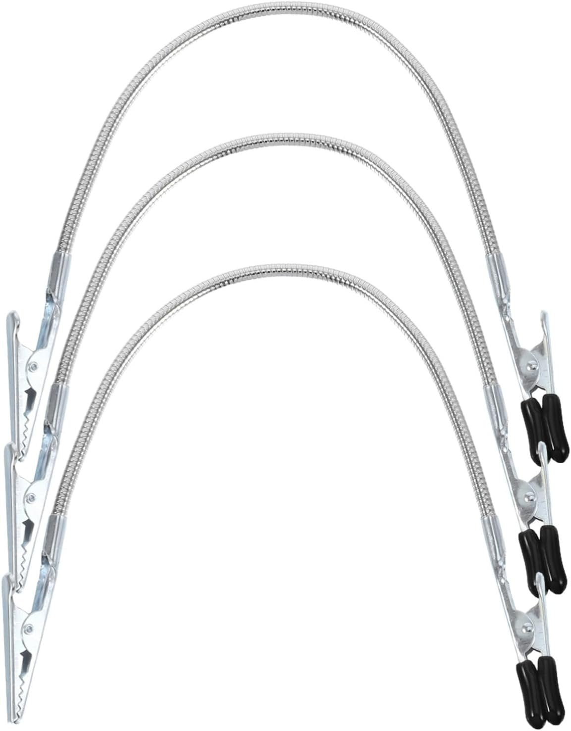 JUMPLAWN 3pcs Alligator Clamps for Electronics Repair Flexible Design with Rubberized Coating for Enhanced Stability and Efficiency in Workspace Organization