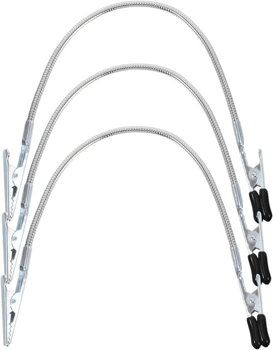 JUMPLAWN 3pcs Alligator Clamps for Electronics Repair Flexible Design with Rubberized Coating for Enhanced Stability and Efficiency in Workspace Organization