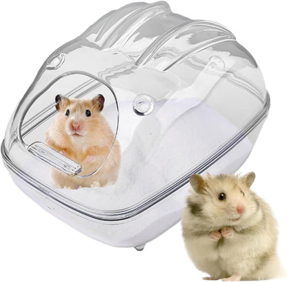 Criceto Sand Bath Container, design trasparente, 6,3 x 4,33 in Clear Cinchilla Bathtub, Autentico Grooming, Easy Clean Shell for Small Animal, Gabbia Accessory