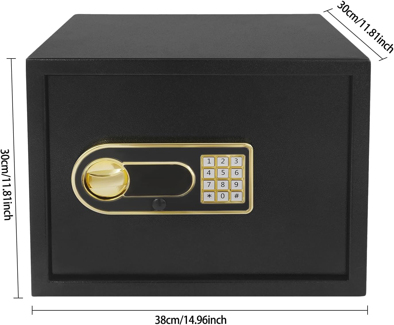 30L Safe Box with Smart Lighting, Small Value Safe with Digital Keyboard for Dormitory, Hotel, Office, Cash, Documents, Jewelry