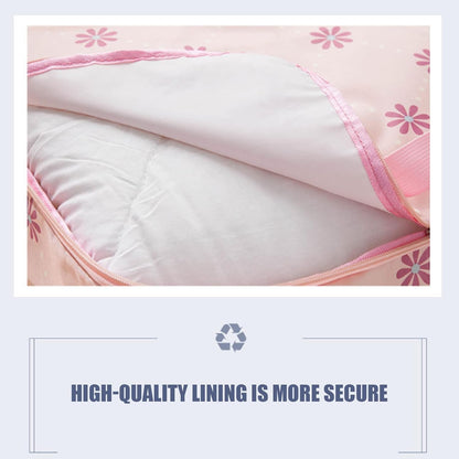 Storage Bags, Waterproof Foldable Zippered Organizer, Oxford Cloth Pvc Handbag for Bedding, Blankets, Dorm, Moving, Closet Storage, 21.7x13x7.9 Inches, Pink, Navy Blue