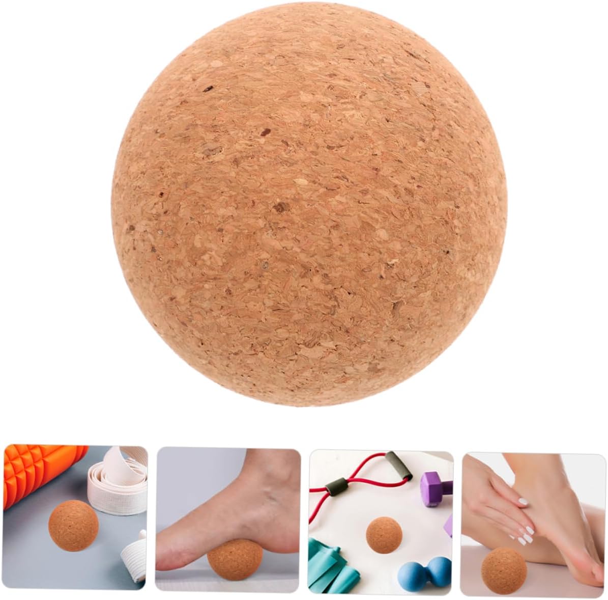 Toddmomy Palla da Yoga Palla da Massaggio Terapeutico Massaggiatore a Mano Massaggiatore Muscolare Sfera a Rulli Massaggiatori per La Schiena Accessori per Massaggi Trucioli di Sughero