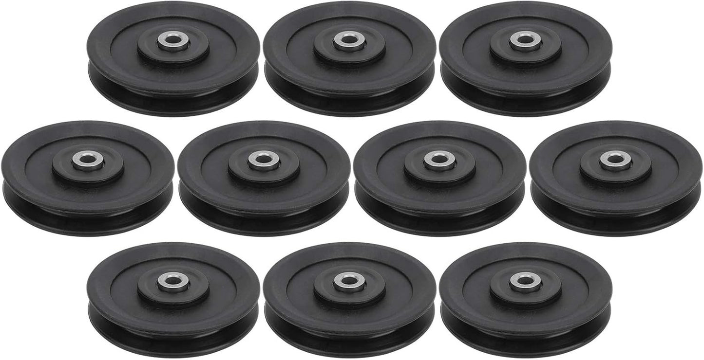 10 Pcs 115mm Nylon Bearing Pulley Wheel Replacement Home Gym Equipment Machine Attachments Exercise Strength Training Accessory Combined Fitness Supplies