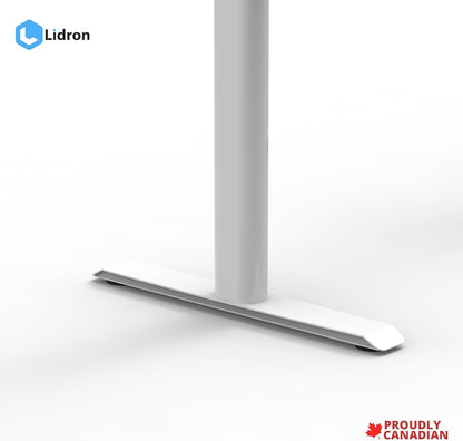 Lidron AKI Electric Standing Desk – Frost | Smart Controller, Sleek & Ergonomic | 1-Piece Double Side Laminated Tabletop, Made in Canada | 56 x 28 in (White Frame/White Tabletop)