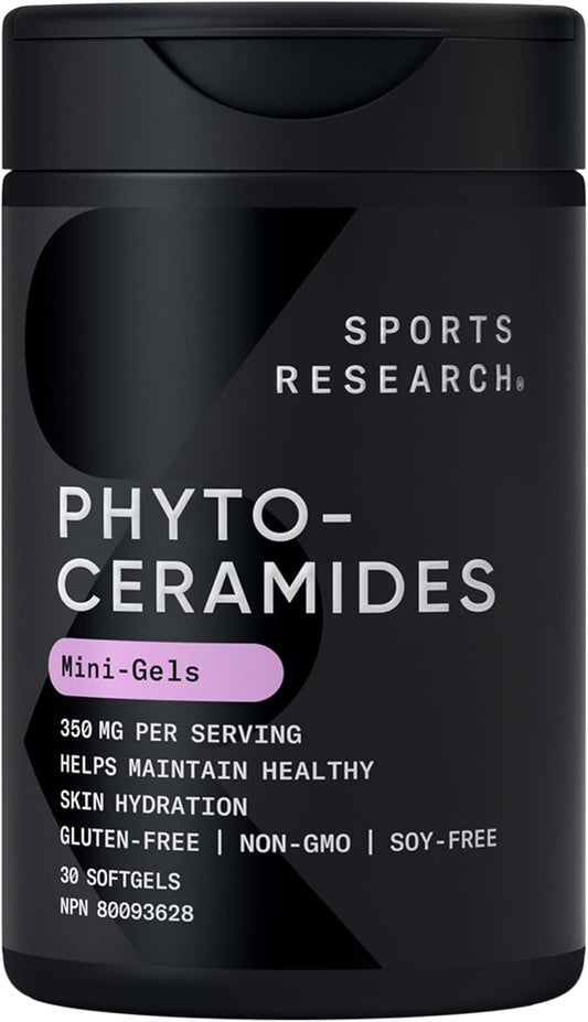 Phytoceramides 350mg per softgel - Plant Derived Ceramides for Healthy Skin and Hydration - Non GMO with No Fillers or Synthetic Vitamins - 30 Liquid softgels
