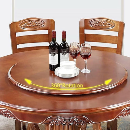 Wooden Lazy Susan Heavy Duty Turntable 50 60 70 80 85 90 100cm Round Dining Table Tray Large Tabletop Service Plate(White,70cm/27)