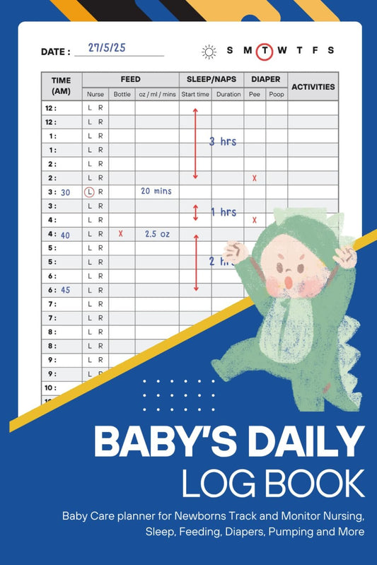 Baby's Daily Log Book: Baby Care planner for Newborns Track and Monitor Nursing, Sleep, Feeding, Diapers, Pumping and More