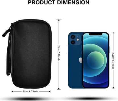Electronics Organizer Bag Pouch Cable Charger Organizer Travel Shockproof Cord Carrying Case for Earphone Powerbank USB Hard Drive SD Card (Black)