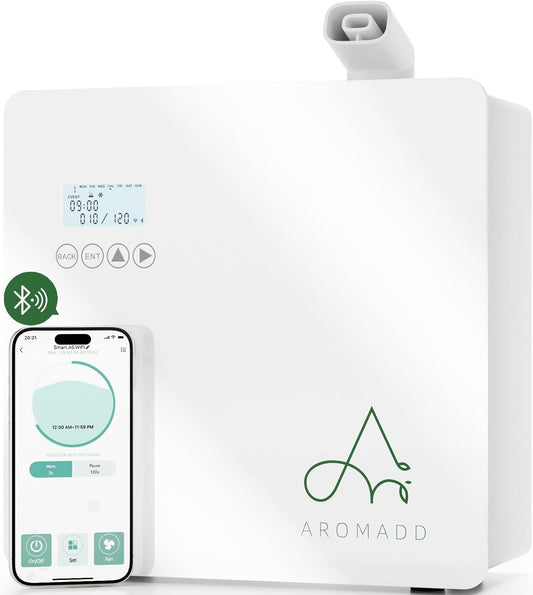 Aromadd 3500 sq.ft Waterless Essential Oil Diffuser, 500 ml Smart Scent Air Machine for Home, Hotel, Office—Cold Air Technology Hotel Diffuser for Large Room, APP and Button Control